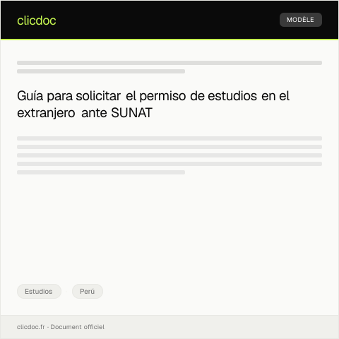 Vista previa del documento Permiso para estudios en el extranjero — Estudios, Perú