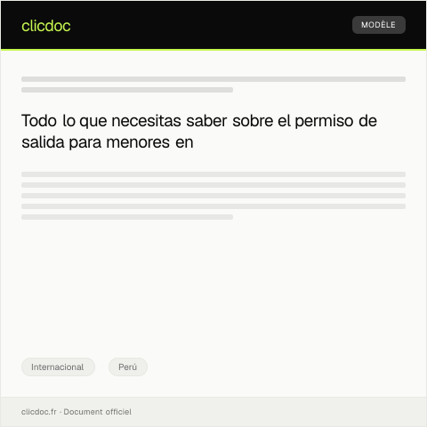 Vista previa del documento Permiso de salida para menores en Perú — Internacional, Perú