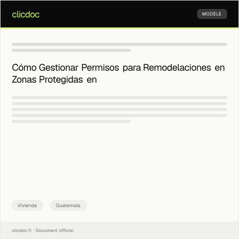 Vista previa del documento Gestionar permisos para remodelación en inmueble en zona protegida — Vivienda, Guatemala