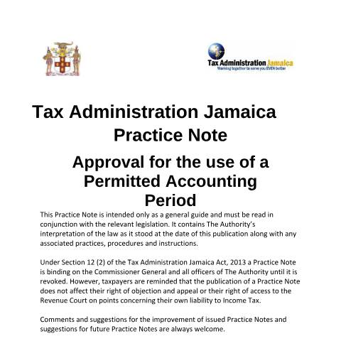 Document preview: Permitted Accounting Period — Document, Jamaica (CERFA n°UPN-+Permitted+Accounting+Period+(FINAL+12122022))