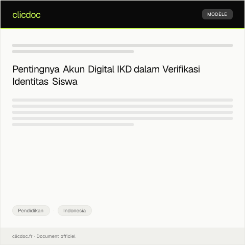 Document preview: Permohonan Akun Digital IKD untuk Verifikasi Identitas Siswa — Pendidikan, Indonesia
