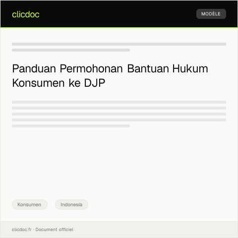 Document preview: Permohonan Bantuan Hukum Konsumen — Konsumen, Indonesia