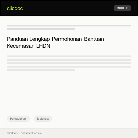 Document preview: Permohonan Bantuan Kecemasan — Pentadbiran, Malaysia