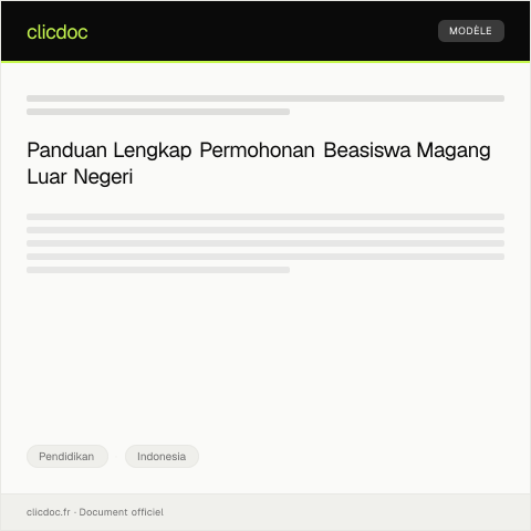 Document preview: Permohonan Beasiswa Program Magang Luar Negeri — Pendidikan, Indonesia