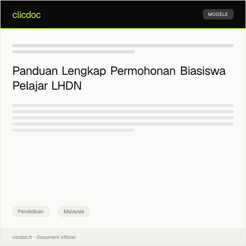 Document preview: Permohonan Biasiswa Pelajar — Pendidikan, Malaysia