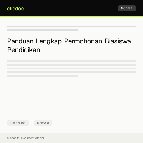 Document preview: Permohonan Kemasukan ke Program Biasiswa Pendidikan di Institusi Tempatan — Pendidikan, Malaysia