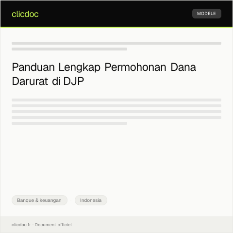 Document preview: Permohonan Pengajuan Dana Darurat — Banque & keuangan, Indonesia