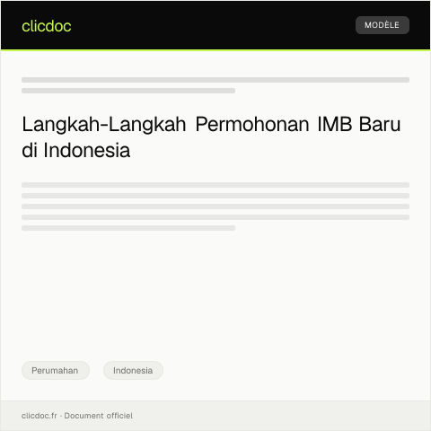 Document preview: Permohonan Izin Mendirikan Bangunan (IMB) Baru — Perumahan, Indonesia