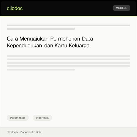 Document preview: Permohonan Informasi Data Kependudukan dan Kartu Keluarga — Perumahan, Indonesia