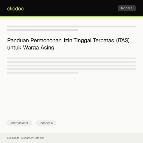 Document preview: Permohonan Izin Tinggal Terbatas (ITAS) untuk Warga Asing — Internasional, Indonesia