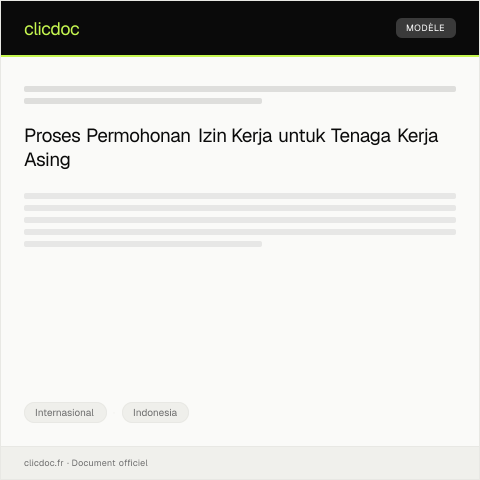 Document preview: Permohonan Permohonan Izin Kerja bagi WNA — Internasional, Indonesia