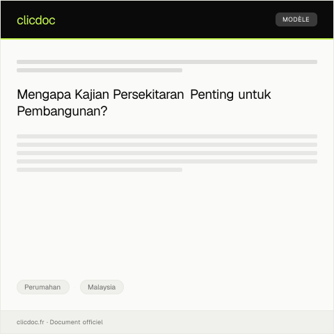 Document preview: Permohonan Kajian Persekitaran — Perumahan, Malaysia