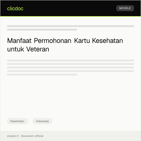 Document preview: Permohonan Kartu Kesehatan untuk Veteran — Kesehatan, Indonesia