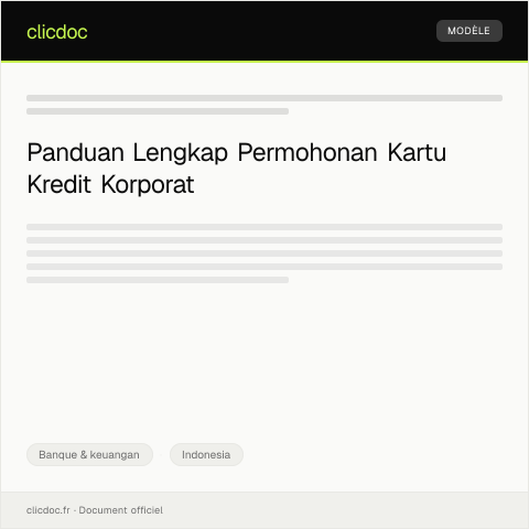 Document preview: Permohonan Kartu Kredit Korporat — Banque & keuangan, Indonesia