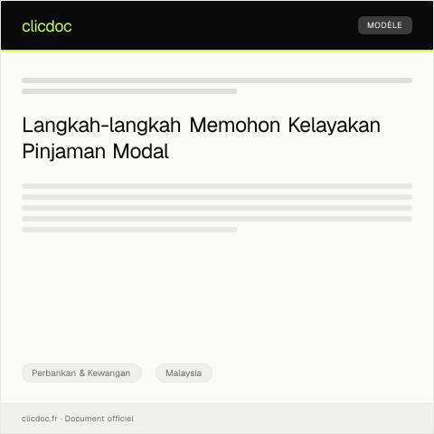 Document preview: Permohonan Kelayakan Pinjaman Modal — Perbankan & Kewangan, Malaysia
