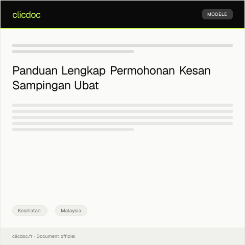 Document preview: Permohonan Kesan Sampingan Ubat — Kesihatan, Malaysia