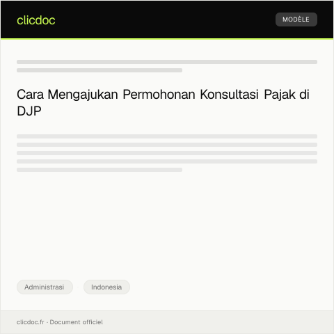 Document preview: Permohonan Konsultasi Pajak di Kantor Wilayah Direktorat Jenderal Pajak — Administrasi, Indonesia