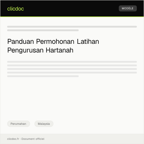 Document preview: Permohonan Latihan Pengurusan Hartanah — Perumahan, Malaysia