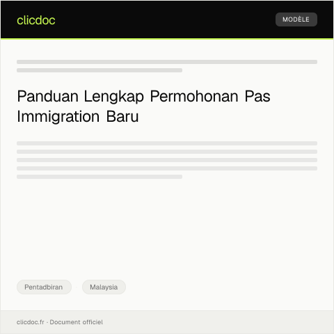 Document preview: Permohonan Pas Immigration Baru — Pentadbiran, Malaysia