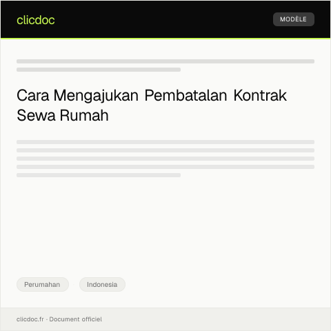 Document preview: Permohonan Pembatalan Kontrak Sewa Rumah melalui Perusahaan Properti — Perumahan, Indonesia