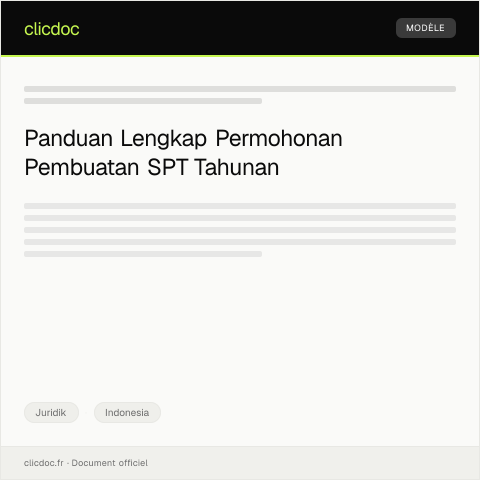 Document preview: Permohonan Pembuatan Surat Pemberitahuan Pajak (SPT) Tahunan — Juridik, Indonesia