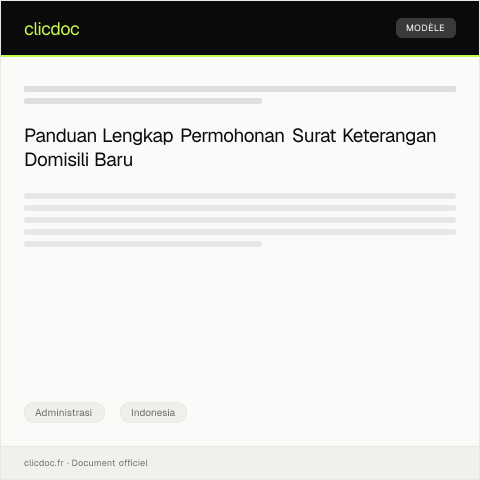 Document preview: Permohonan Pembuatan Surat Keterangan Domisili Baru — Administrasi, Indonesia