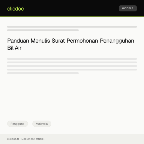 Document preview: Permohonan Penangguhan Bayaran Bil Air — Pengguna, Malaysia