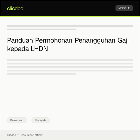 Document preview: Permohonan Penangguhan Gaji — Pekerjaan, Malaysia