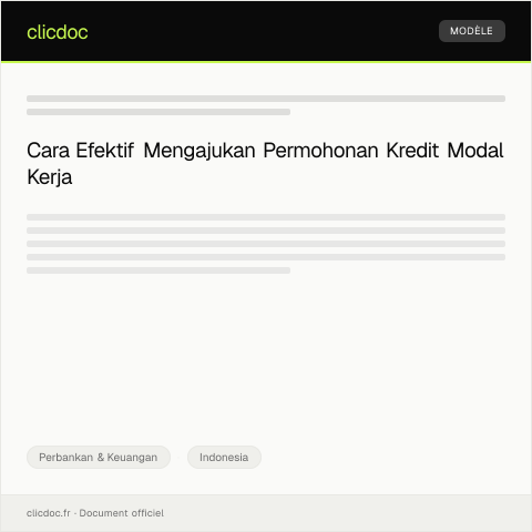 Document preview: Permohonan Pencairan Kredit Modal Kerja — Perbankan & Keuangan, Indonesia