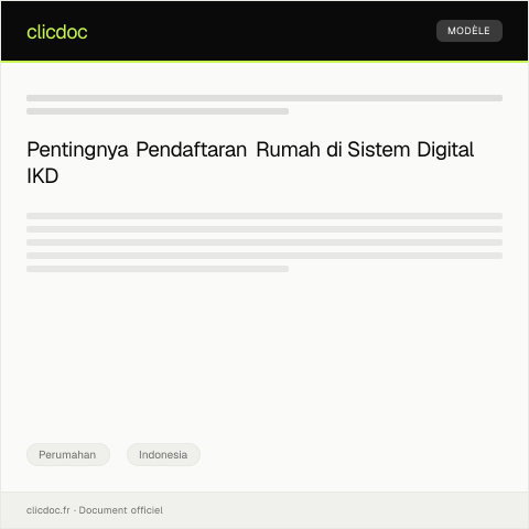 Document preview: Permohonan Pendaftaran Rumah di Sistem Digital IKD — Perumahan, Indonesia