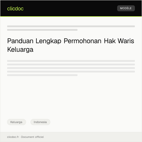Document preview: Permohonan Pengakuan Hak Waris Keluarga — Keluarga, Indonesia
