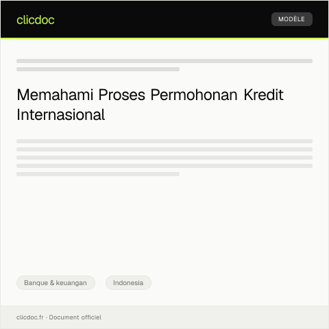 Document preview: Permohonan Pengakuan Kredit Internasional — Banque & keuangan, Indonesia