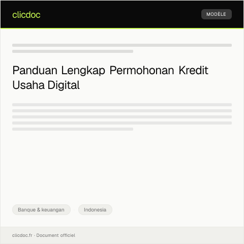 Document preview: Permohonan Pengakuan Kredit Usaha Digital — Banque & keuangan, Indonesia