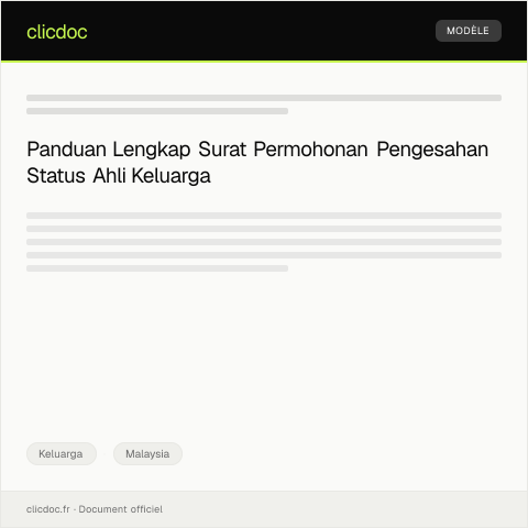 Document preview: Permohonan Pengesahan Status Ahli Keluarga di Jabatan Pendaftaran Negara — Keluarga, Malaysia