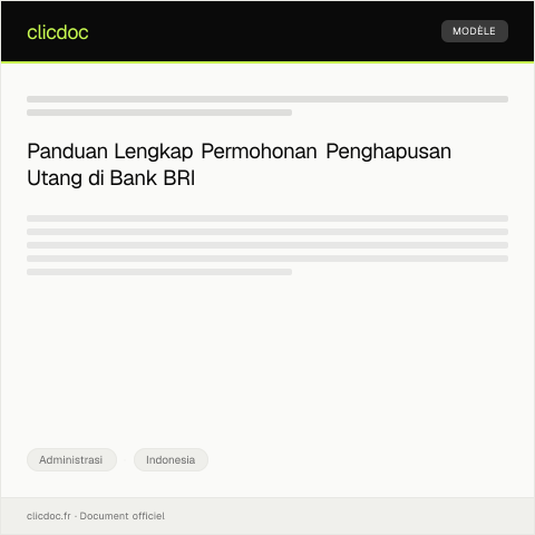 Document preview: Permohonan Penghapusan Utang di Bank BRI — Administrasi, Indonesia