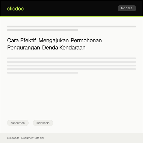 Document preview: Permohonan Pengurangan Denda Kendaraan — Konsumen, Indonesia