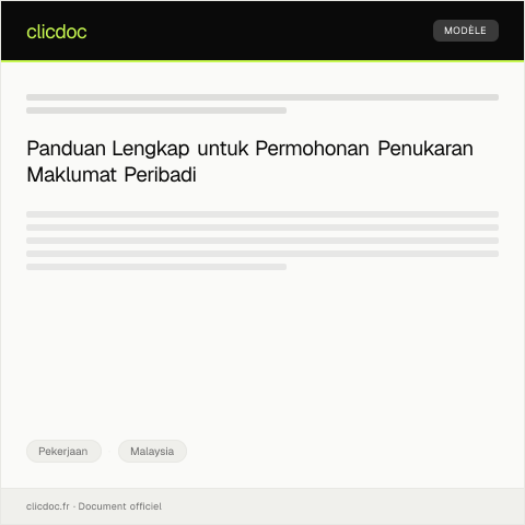 Document preview: Permohonan Penukaran Maklumat Peribadi di Jabatan Sumber Manusia — Pekerjaan, Malaysia