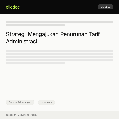 Document preview: Permohonan Penurunan Tarif Administrasi — Banque & keuangan, Indonesia