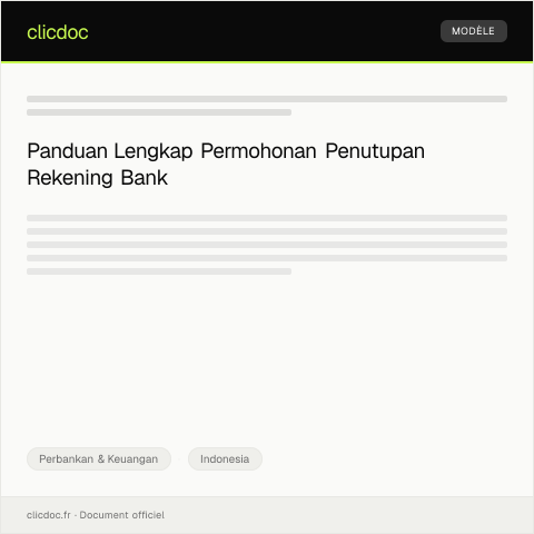 Document preview: Permohonan Penutupan Rekening Bank — Perbankan & Keuangan, Indonesia