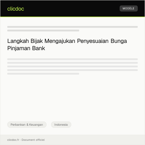 Document preview: Permohonan Penyesuaian Bunga Pinjaman Bank — Perbankan & Keuangan, Indonesia