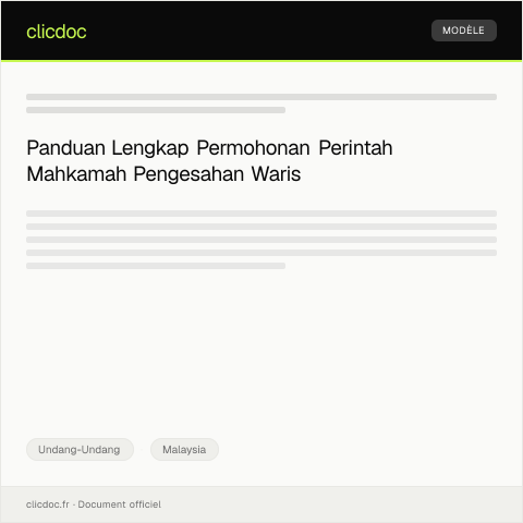 Document preview: Permohonan Perintah Mahkamah Pengesahan Waris — Undang-Undang, Malaysia