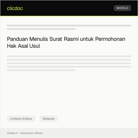 Document preview: Permohonan Perisytiharan Hak Asal Usul — Undang-Undang, Malaysia