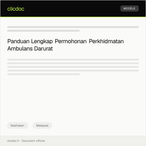 Document preview: Permohonan Perkhidmatan Ambulans Darurat — Kesihatan, Malaysia
