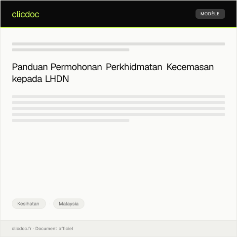 Document preview: Permohonan Perkhidmatan Kecemasan — Kesihatan, Malaysia