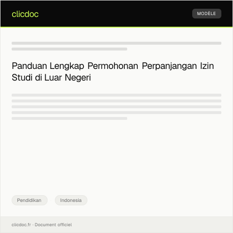 Document preview: Permohonan Perpanjangan Izin Studi di Luar Negeri — Pendidikan, Indonesia