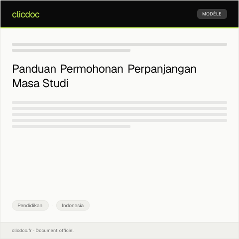 Document preview: Permohonan Perpanjangan Masa Studi karena Situasi Darurat — Pendidikan, Indonesia