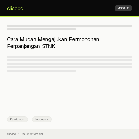 Document preview: Permohonan Perpanjangan Surat Tanda Nomor Kendaraan (STNK) — Kendaraan, Indonesia