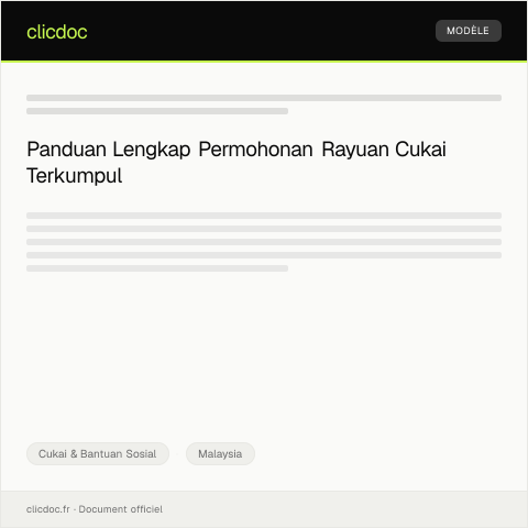 Document preview: Permohonan Rayuan Cukai Terkumpul — Cukai & Bantuan Sosial, Malaysia