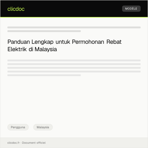 Document preview: Permohonan Rebat Elektrik — Pengguna, Malaysia