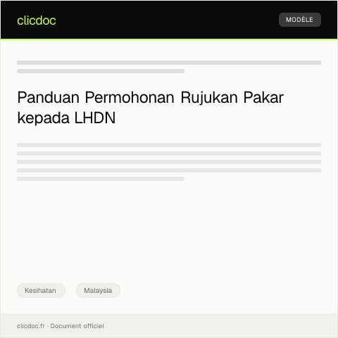 Document preview: Permohonan Rujukan Pakar — Kesihatan, Malaysia